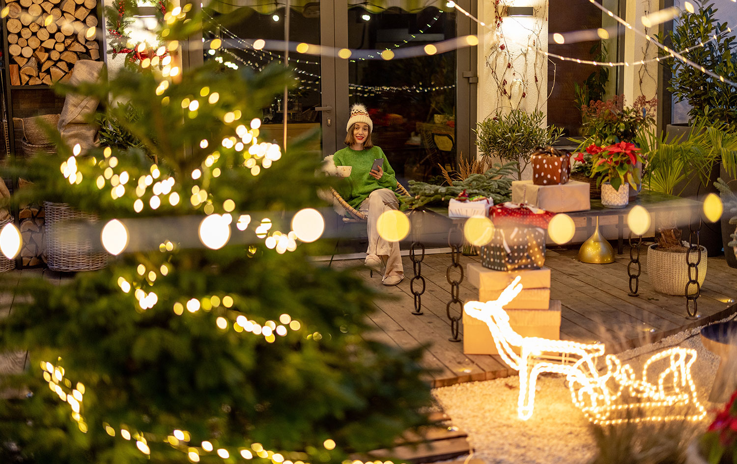 Decorare giardino, balcone e terrazzo per Natale